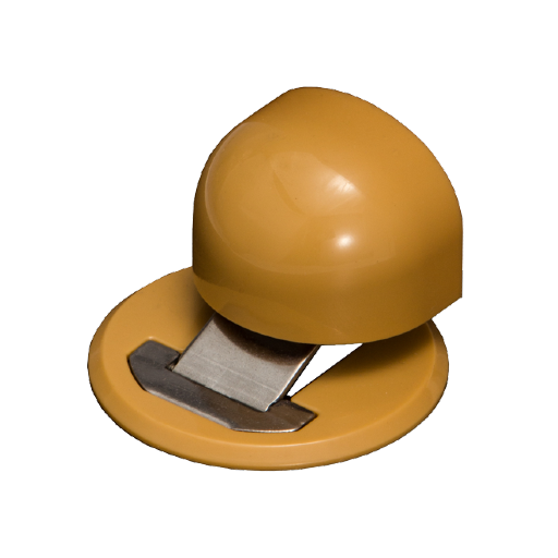 KURIKI Japan floor mounted magnetic doorstop in brown finish