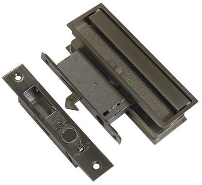 Automatic hook latch by KURIKI Japan, single unit in hairline finish