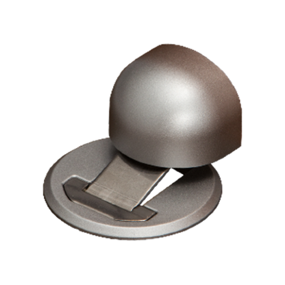 KURIKI Japan floor mounted magnetic doorstop in silver finish